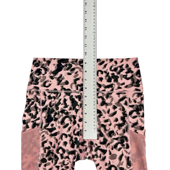 Fabletics PowerHold Mila High Waisted Capri Leggings Pockets Pink Leopard Small - Picture 5 of 7